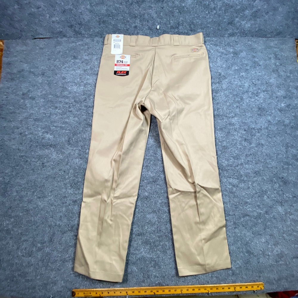 Dickies 874 Original Fit Flex Work Pants Khaki Tan Mens 40x32 11874DS